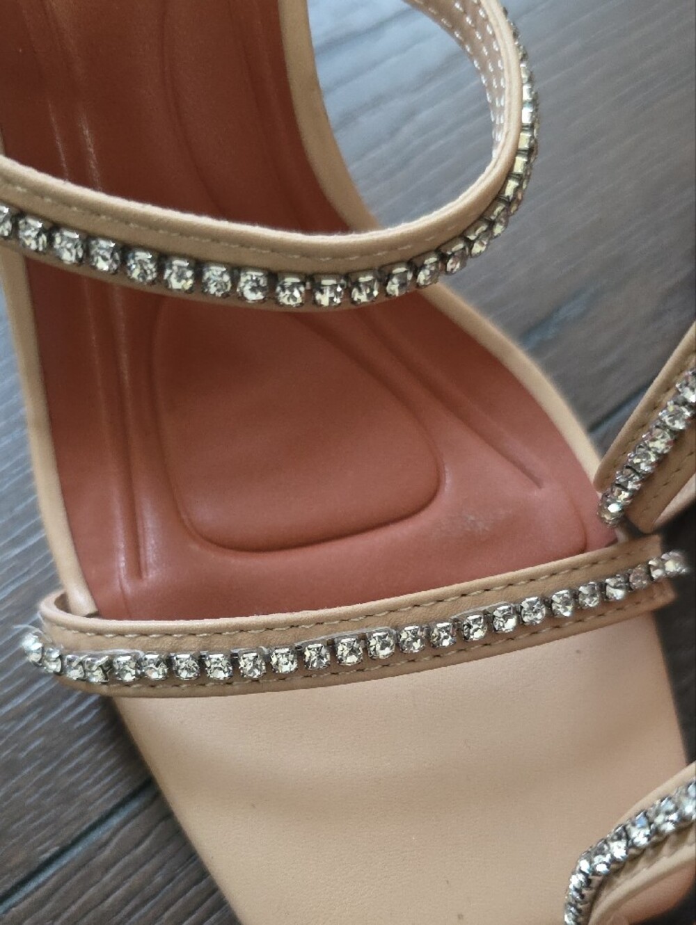 Akira Nude Rhinestone Strap Heeled Sandals - Picture 4 of 8